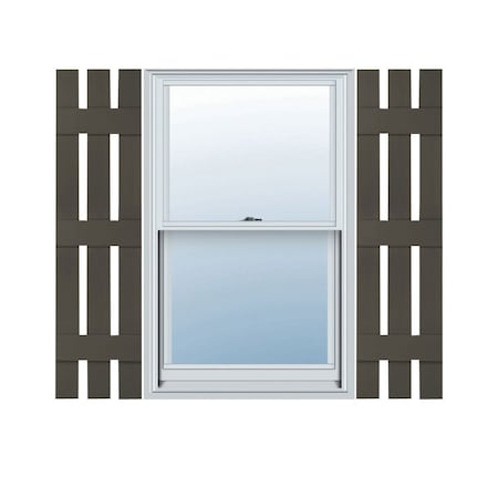 Ekena Millwork Lifetime Vinyl, Standard Three Board Spaced, Board-n-Batten Shutters, LS3S12X05900MS, PR LS3S12X05900MS